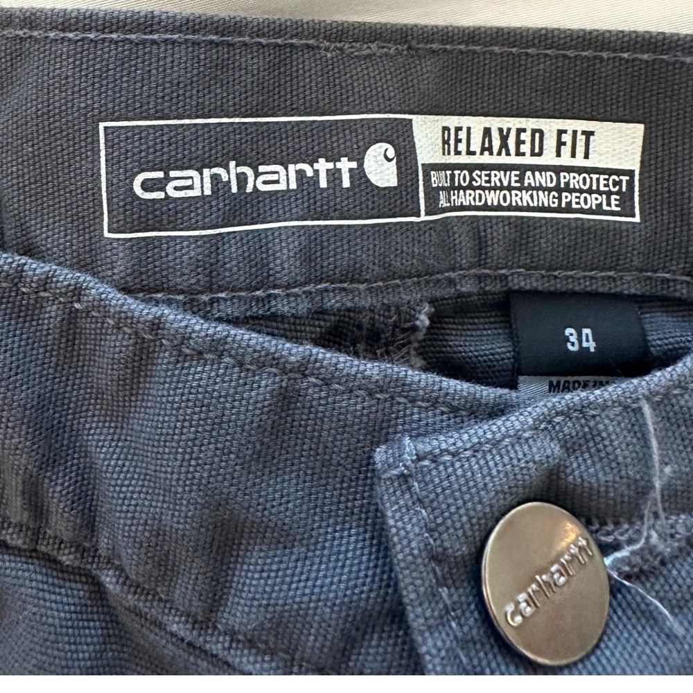 Carhartt Mens Relaxed Fit Canvas Work Shorts Gray Size 34/Work/Hiking/Casual - Picture 2 of 5